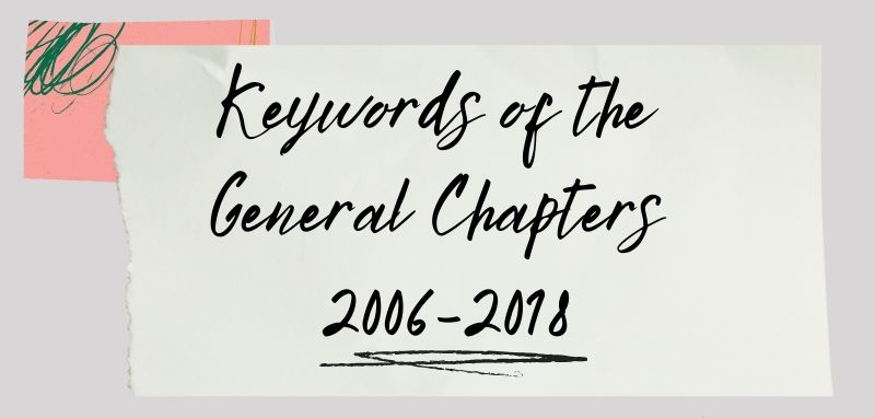 Keywords of the general chapters 2006-2018